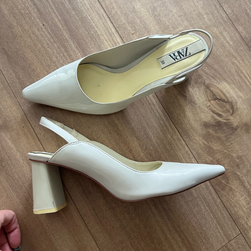 Zara Women's Cream Slingback Heels